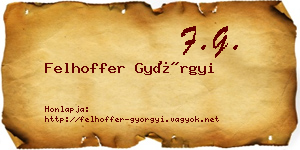 Felhoffer Györgyi névjegykártya